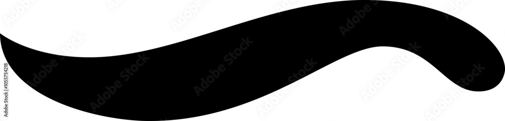 Black wavy shape is extending horizontally, creating a sleek and dynamic design element that can be used for various creative purposes Black wavy shape is extending horizontally, creating a sleek and dynamic design element that can be used for various creative purposes