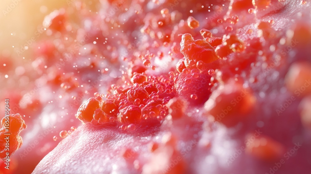 Abstract Red Liquid with Bubbles Abstract Red Liquid with Bubbles