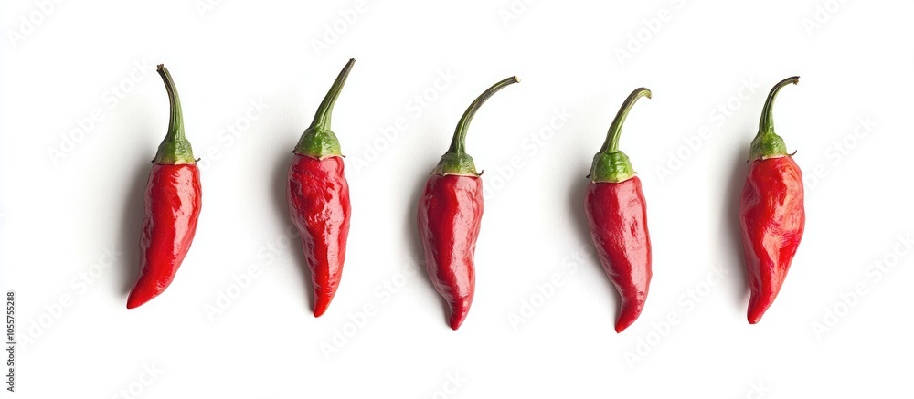 The Ripe Fruit Of The Chili Peppers Are Isolated On A White Background The Ripe Fruit Of The Chili Peppers Are Isolated On A White Background
