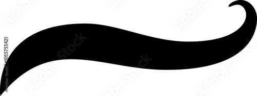 Simple black waving ribbon banner is providing copy space on a white background. Add your own text or design to this versatile element