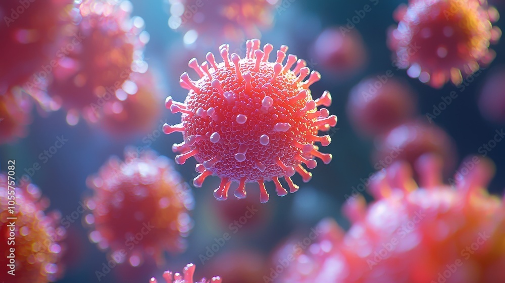 Detailed Illustration of Hepatitis Virus Particles Detailed Illustration of Hepatitis Virus Particles