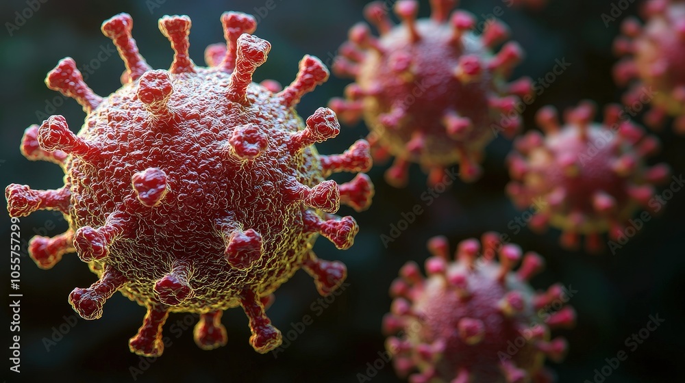 Close-Up View of HIV Virus in High Detail Close-Up View of HIV Virus in High Detail