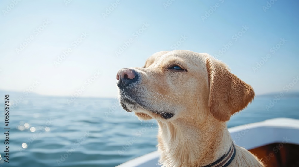 Dog Enjoying a Relaxing Day on a Boat Dog Enjoying a Relaxing Day on a Boat