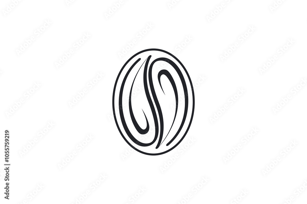 Modern coffee bean logo vector model. Modern coffee bean logo vector model.