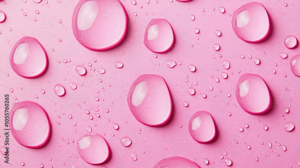 Circular water droplets on a pink background Space for text Aerial perspective Circular water droplets on a pink background Space for text Aerial perspective