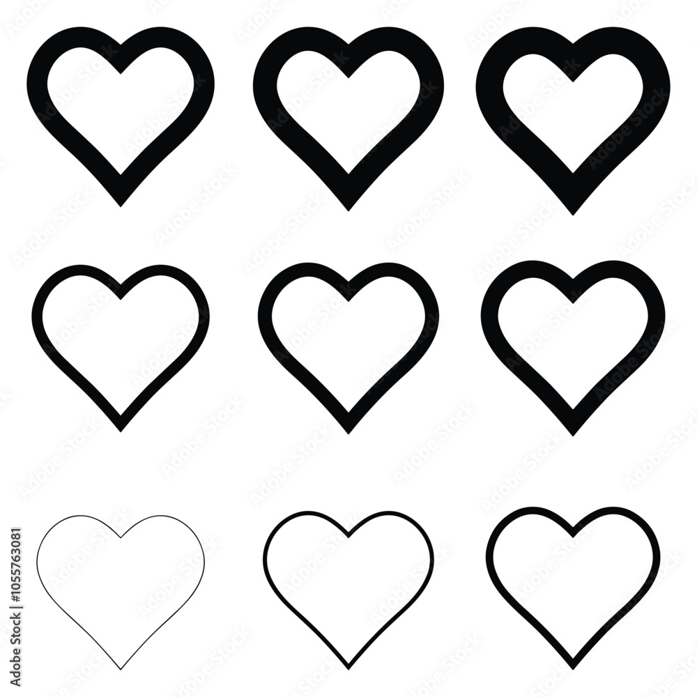 Love shape silhouette design vectors. Love shape silhouette design vectors.