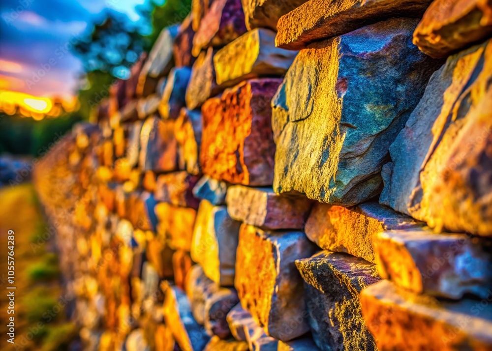 Closeup of Rough Stone Wall Texture for Natural Background and Design Inspiration