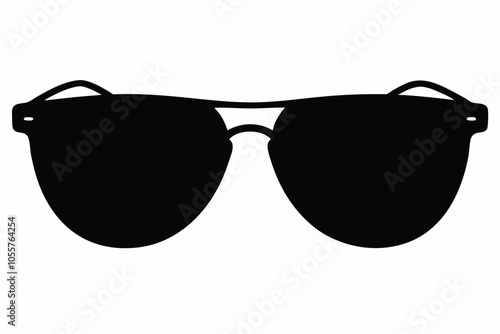 Sunglasses graphic icon. Black sunglasses sign isolated on white background. Vector illustration