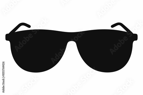 Sunglasses graphic icon. Black sunglasses sign isolated on white background. Vector illustration