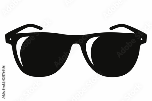 Sunglasses graphic icon. Black sunglasses sign isolated on white background. Vector illustration