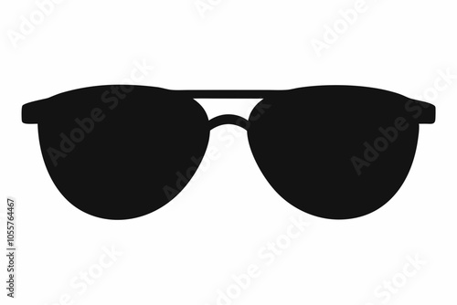 Sunglasses graphic icon. Black sunglasses sign isolated on white background. Vector illustration