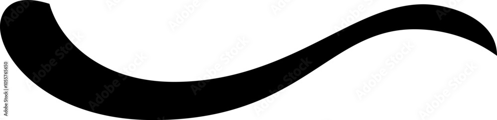Single black line is swishing from left to right forming a large elegant curve. This graphic element is ideal for minimalist designs Single black line is swishing from left to right forming a large elegant curve. This graphic element is ideal for minimalist designs