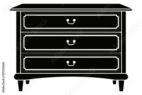 chest of drawers silhouette vector