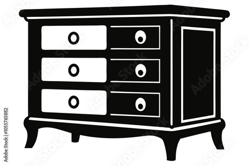 chest of drawers silhouette vector