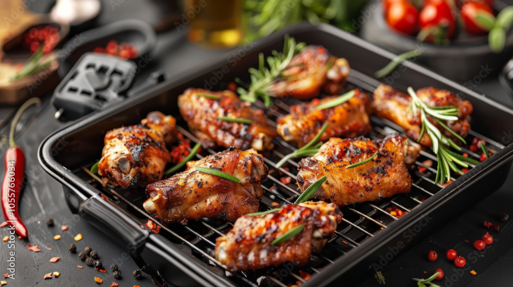 Grilled Chicken Wings in an Air Fryer with Fresh Herbs Grilled Chicken Wings in an Air Fryer with Fresh Herbs