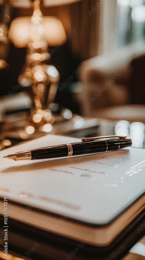 Elegant Stationery in Luxurious Office Setting Elegant Stationery in Luxurious Office Setting