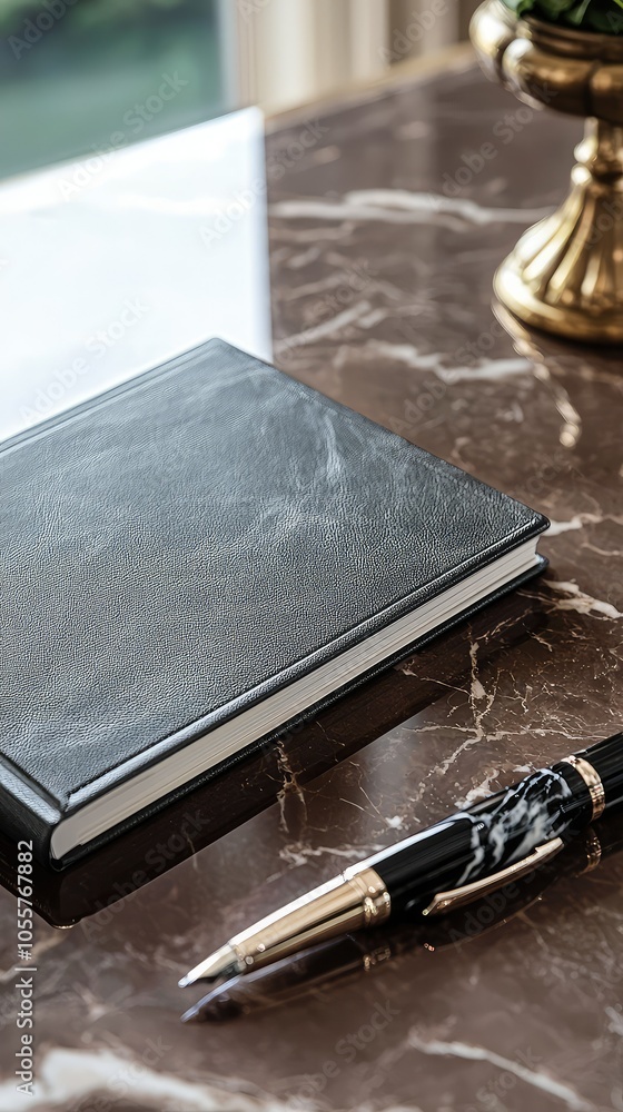 custom made wallpaper toronto digitalElegant Office Stationery on Marble Table Surface