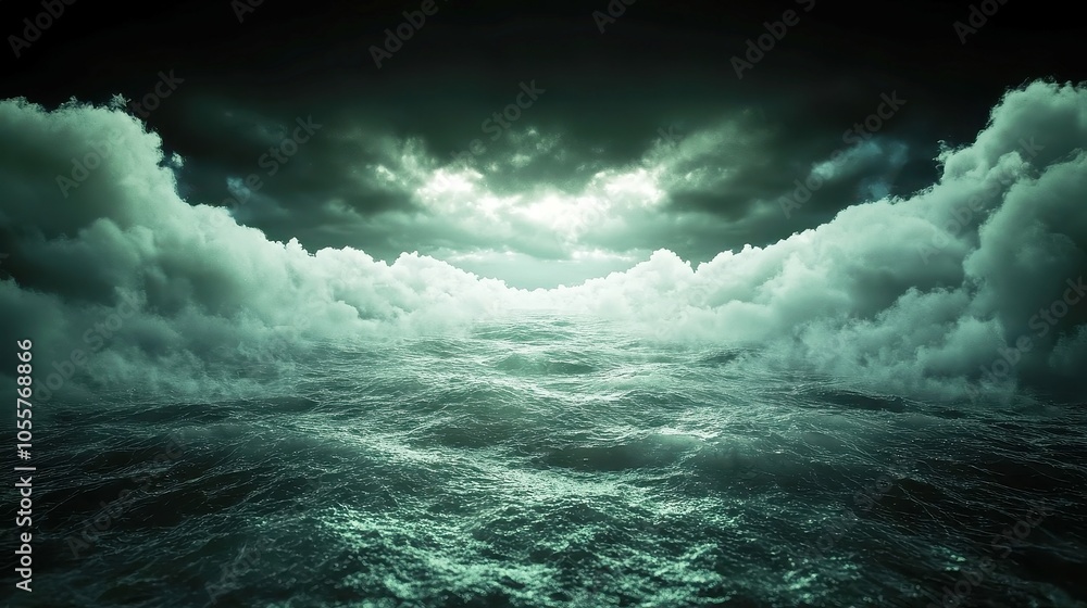 Endless Void, an expanse of deep darkness enveloped by thick, swirling clouds, an absence of land or life, creating a profound sense of isolation and mystery Endless Void, an expanse of deep darkness enveloped by thick, swirling clouds, an absence of land or life, creating a profound sense of isolation and mystery