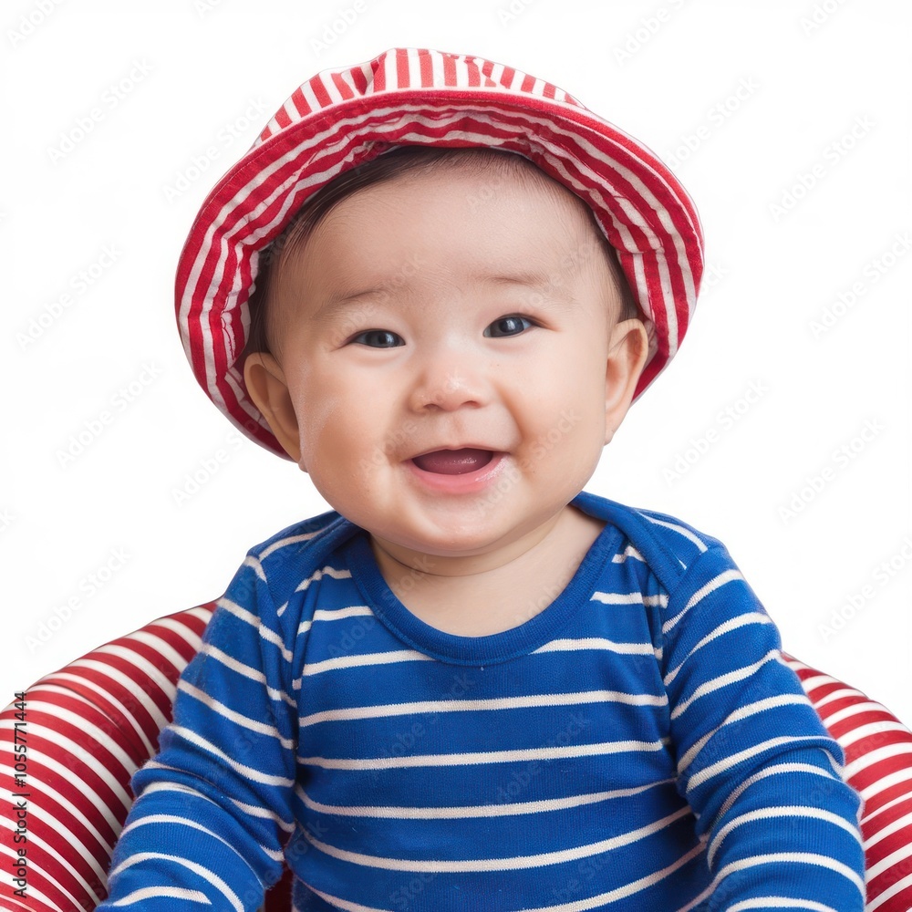 cute asian baby sitting on the floor isolated on white background cute asian baby sitting on the floor isolated on white background