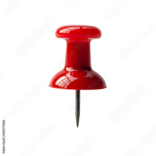Plakat Red push pin isolated on transparent background