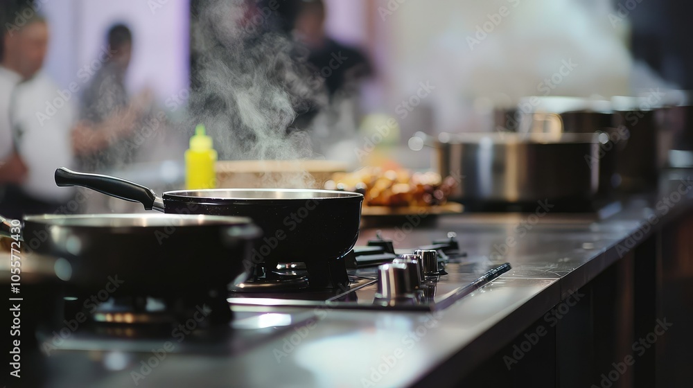 Cooking Competition with Steaming Pots and Excitement Cooking Competition with Steaming Pots and Excitement