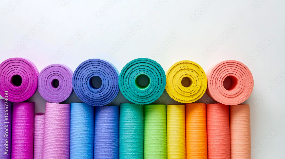 Isolated Yoga Mat for Fitness on a Clean White Background. Isolated Yoga Mat for Fitness on a Clean White Background.