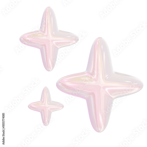 3D Glossy White Pearl Glam Stickers 