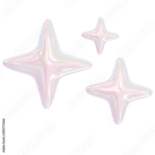 3D Glossy White Pearl Glam Stickers 