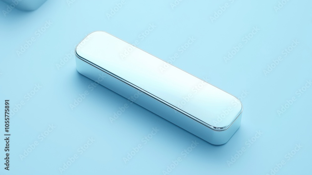 Shows a white candy bar with a bright blue background. The aluminium foil packaging is simple with no pattern and the candy bar is laid flat Shows a white candy bar with a bright blue background. The aluminium foil packaging is simple with no pattern and the candy bar is laid flat