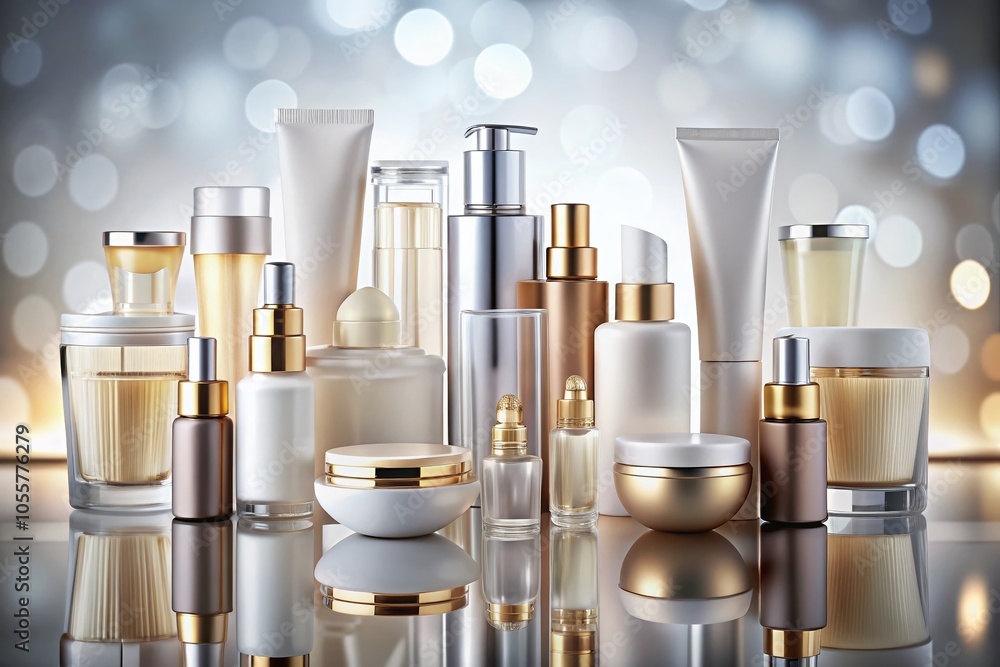 Cosmetic Bottles on White Background - Aesthetic Product Photography for Beauty and Skincare Marketing Cosmetic Bottles on White Background - Aesthetic Product Photography for Beauty and Skincare Marketing