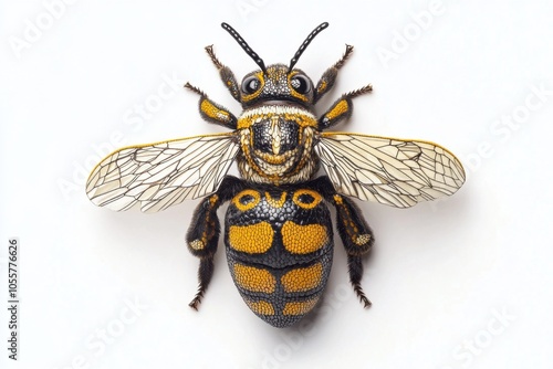 Busy Wool Carder Bee in Perfect White Haze photo