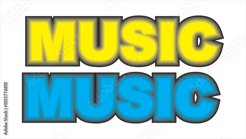 Graphic illustration term music blue yellow