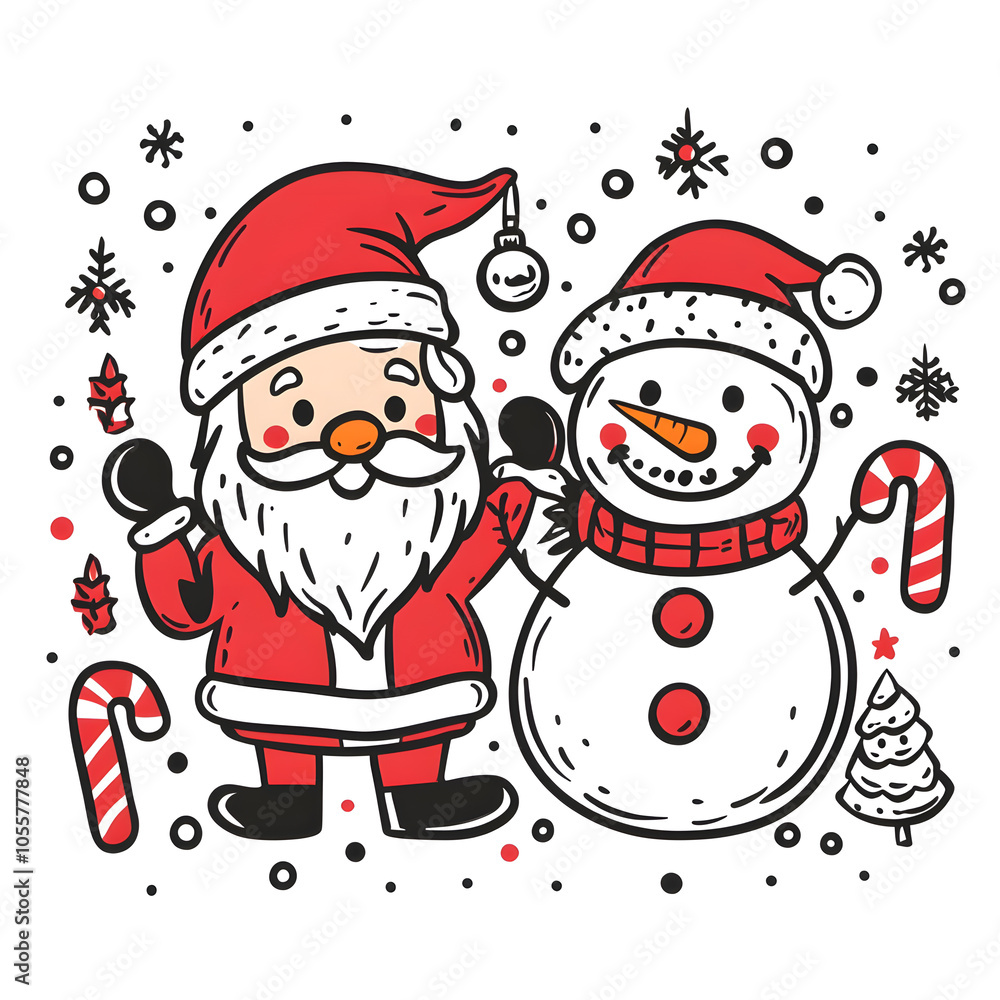 Joyful Christmas and New Year Collection: Santa, Festive Animals, Whimsical Decorations, Cozy Holiday Scenes, and Playful Winter Elements on White Background Joyful Christmas and New Year Collection: Santa, Festive Animals, Whimsical Decorations, Cozy Holiday Scenes, and Playful Winter Elements on White Background