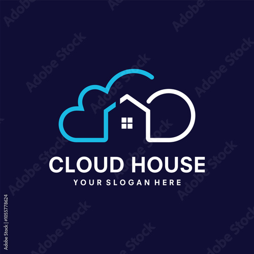cloud logo designs template, house logo symbol vector illustration