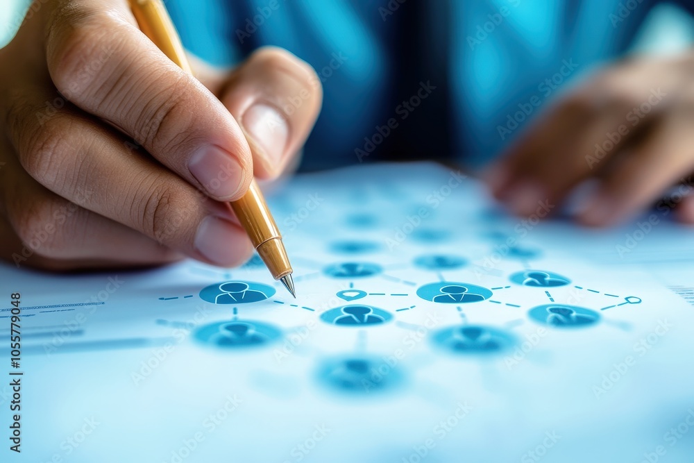 Strategic Network Planning: Close-up of hands meticulously sketching a network diagram, symbolizing strategic planning and connection Strategic Network Planning: Close-up of hands meticulously sketching a network diagram, symbolizing strategic planning and connection