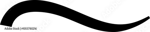 Smooth black curved line flowing upwards on a white background, conveying a sense of movement and dynamism. Perfect for minimalist designs
