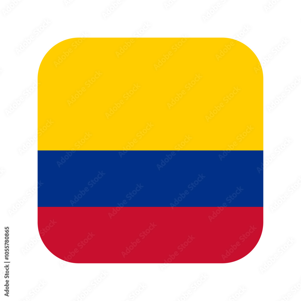 Colombia flag rounded square icon Colombia flag rounded square icon