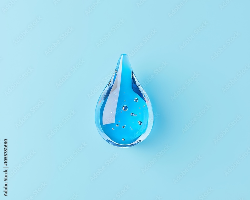 3D rendering of cosmetic moisturizer water molecule, cosmetic essence, and Blue Liquid bubble 3D rendering of cosmetic moisturizer water molecule, cosmetic essence, and Blue Liquid bubble