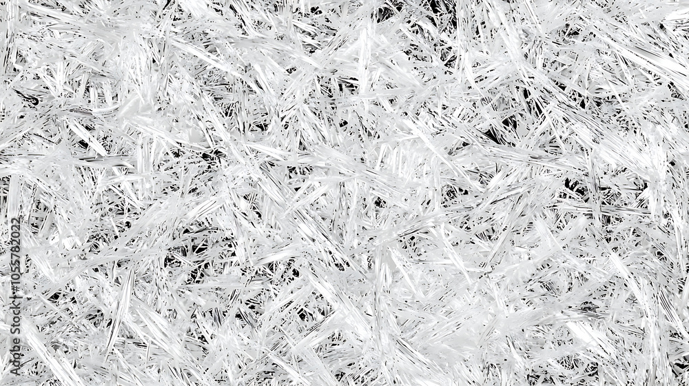 Close-up of frost texture in white intricate patterns Close-up of frost texture in white intricate patterns
