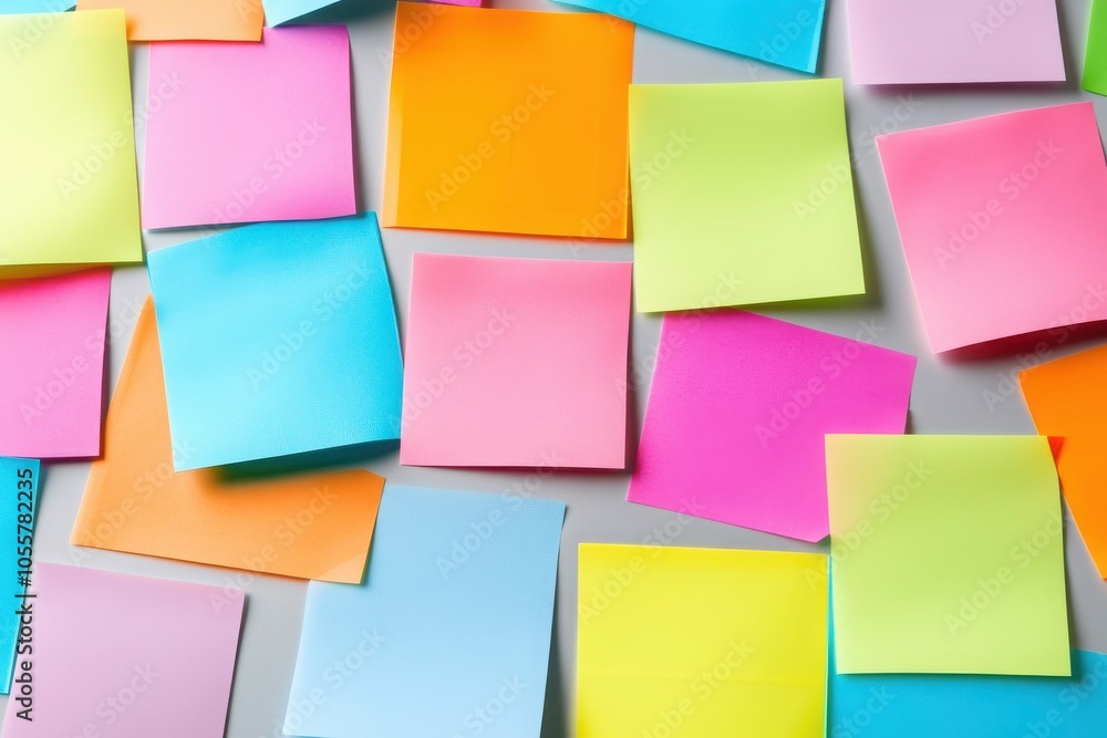 Colorful sticky notes scattered on a surface, ideal for organization and creativity in office or study environments. Colorful sticky notes scattered on a surface, ideal for organization and creativity in office or study environments.
