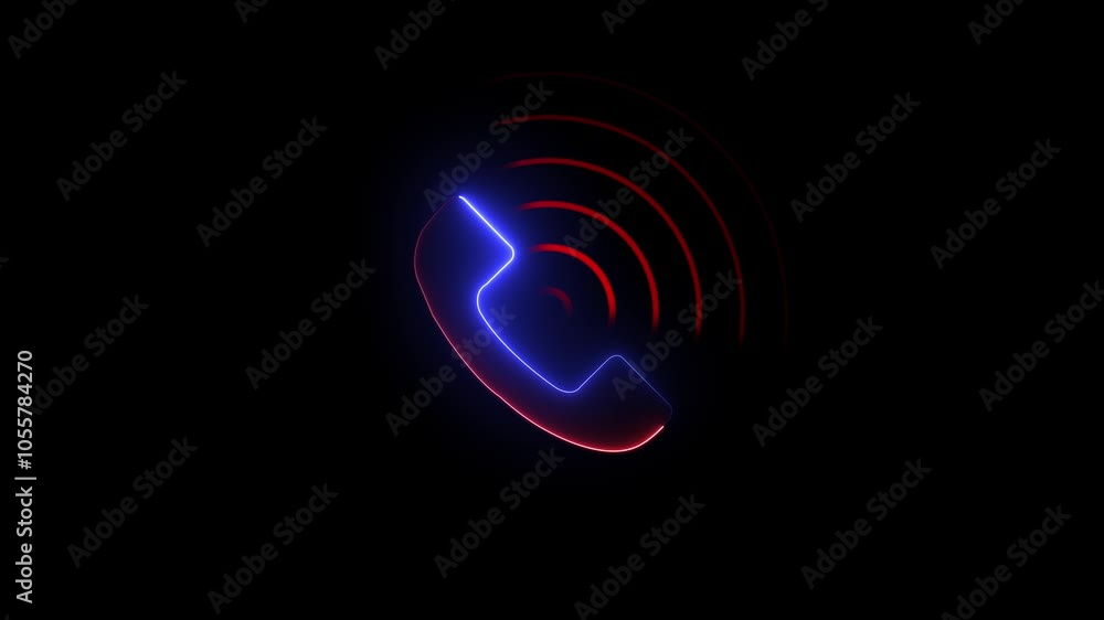 Dial calling icon concept animation and radio wave background. red voice ring signal and radio wave animated icon Dial calling icon concept animation and radio wave background. red voice ring signal and radio wave animated icon
