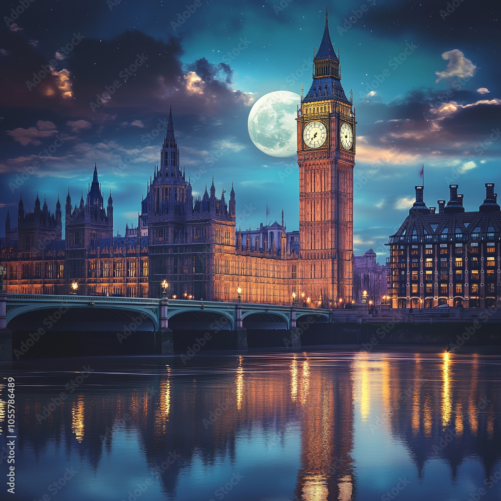 Fototapeta premium big ben at night city