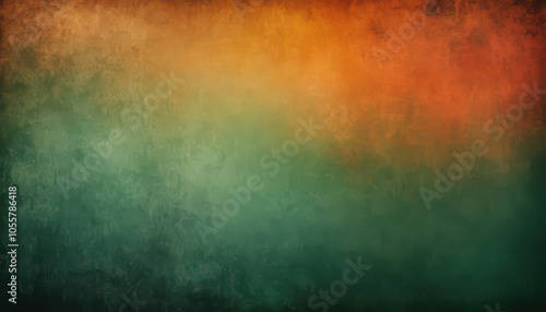 Abstract Green and Orange Grunge Texture Background