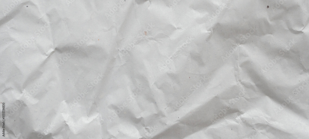 Fototapeta premium Abstract white crumpled and creased recycle paper texture background
