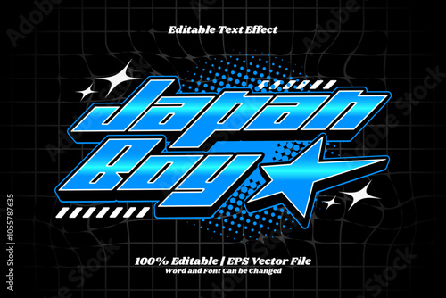 Japan Boy Editable text Effect Gradient y2k style
