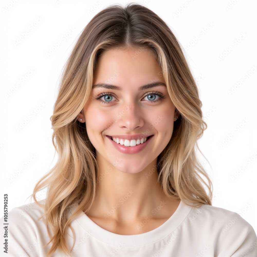 Close-up portrait of a blond smiling girl Close-up portrait of a blond smiling girl