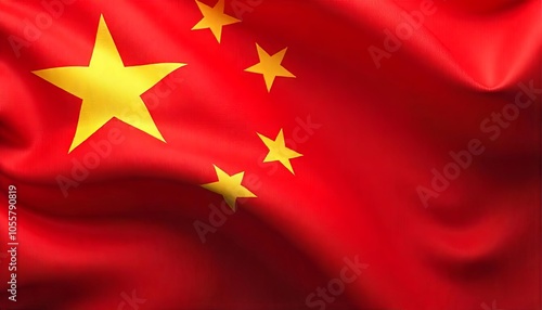 Gorgeous 3D Chinese Flag Waving Scene