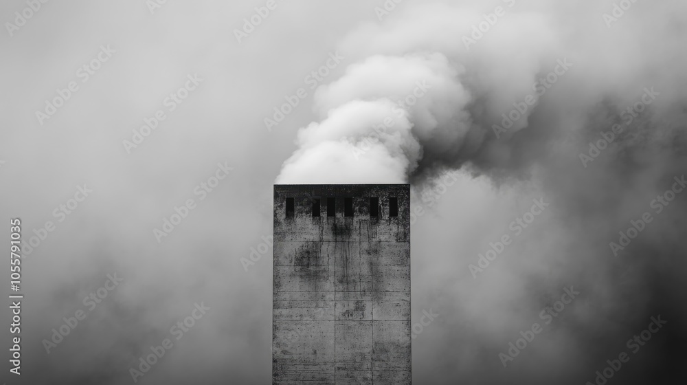 Smoke rising from an industrial chimney Smoke rising from an industrial chimney
