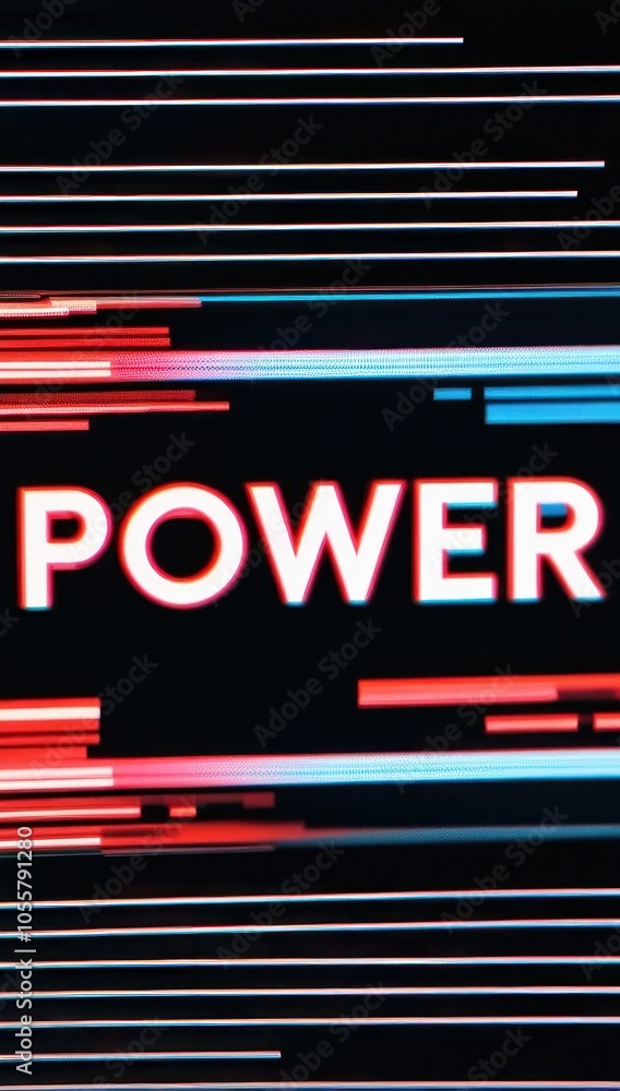 Power with a glitch style text effect use for logo and business brand. Retro 1980s video game graphics poster Power with a glitch style text effect use for logo and business brand. Retro 1980s video game graphics poster