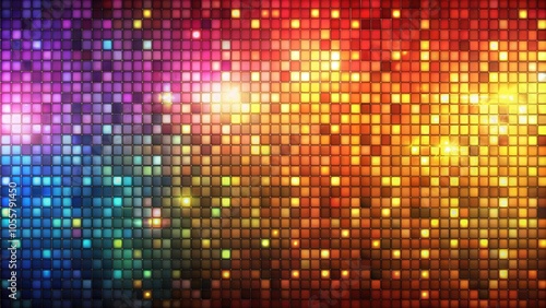 Abstract Glowing Mosaic Pattern Background with Textured Tiles in Vibrant Colors